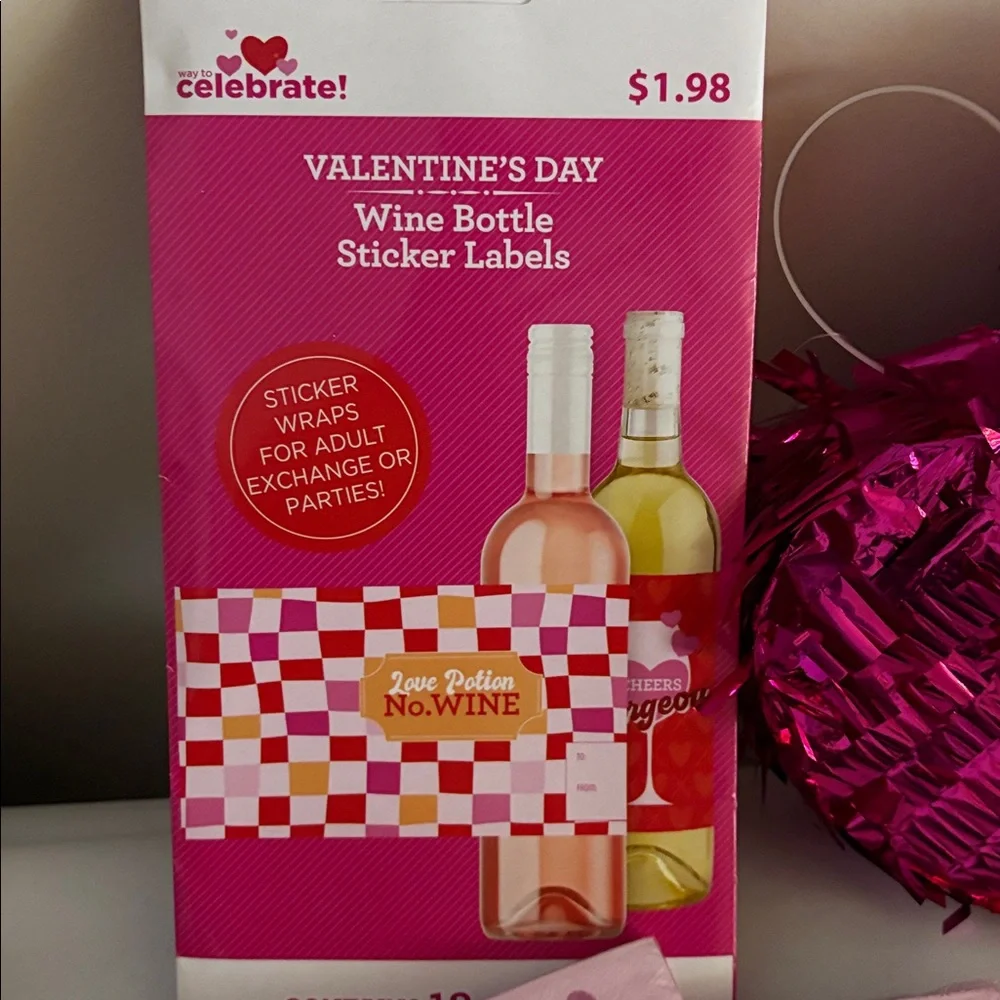 Galentines Valentine's Day Heart Party Set Pink and Red glasses napkins backdrop